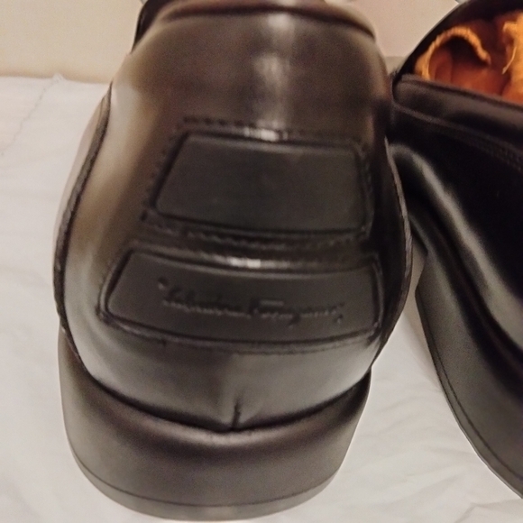 Salvatore Ferragamo "PONCHO" Black Slip-On Calfskin Loafers (Size 12 D - Picture 9 of 15